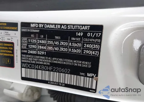 2017 Mercedes-Benz Glc 300 Coupe 4Matic z USA, uszkodzony, nr VIN WDC0J4KB0HF220602